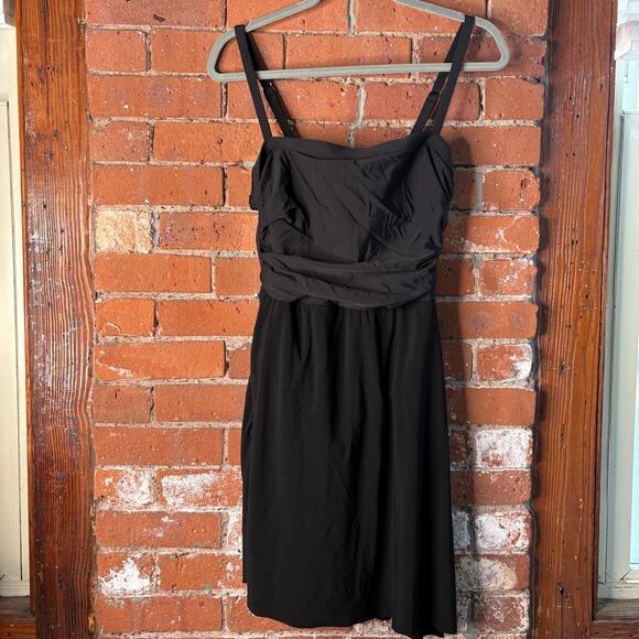 MagicSuit by MiracleSuit One Piece Swim Dress Skirted Ruched Square Neck Sz 12 - Picture 2 of 11